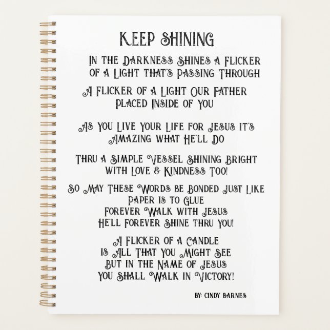 Planificador del Día - Planner cristiano con poema (Anverso)