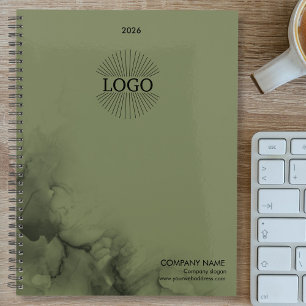 Planificador del logotipo Black Sage Green Busines