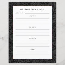 Planificador del menú Nombre de familia | Floral n