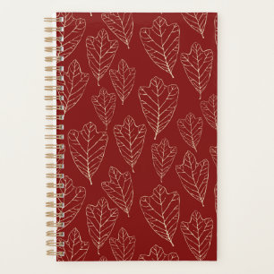 Planificador del patrón de hojas de roble de invie