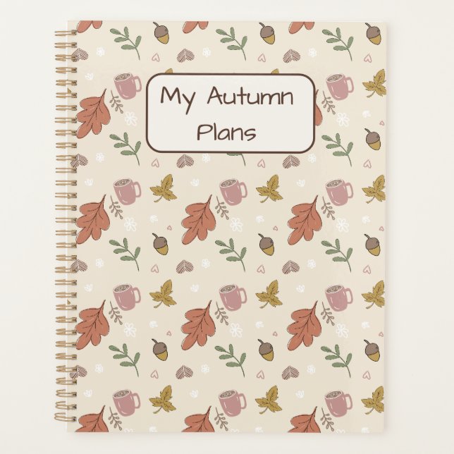 Planificador Diario Ambiente Otoño Acogedor (Anverso)