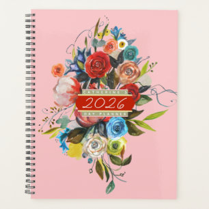 Planificador Diario Bouquet Acuarela Dulce 2026