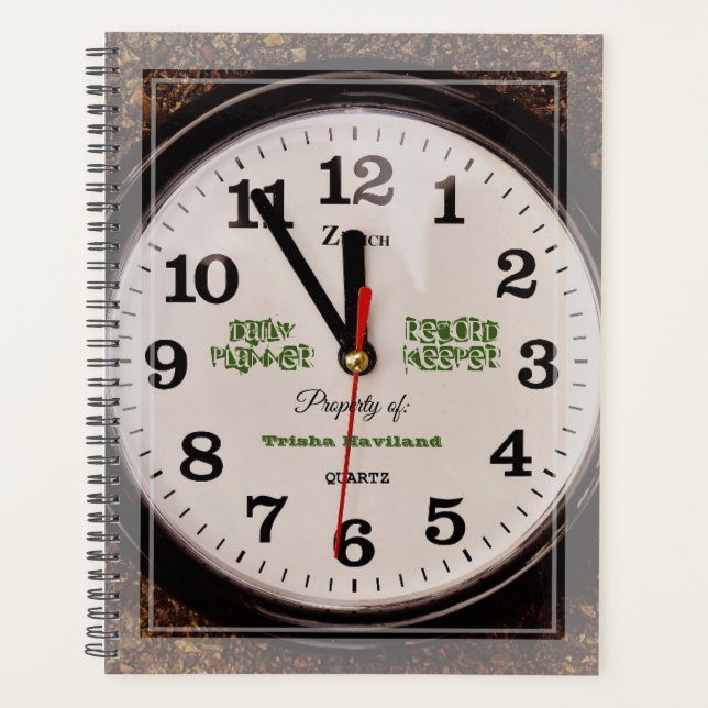 Planificador diario con diseño de reloj y fotos -  (Anverso)