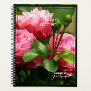 Planificador diario con rosas rosadas - HAMbWG