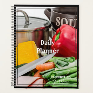 Planificador diario con un tema de alimentación -