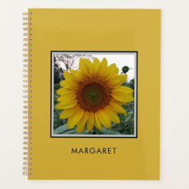 Planificador Diario de Oro Metálico con Girasol de