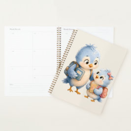 Planificador Diario de Pájaro Azul Adorable