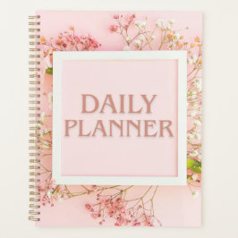 Planificador Diario "Elegante Marco Blanco Floral"