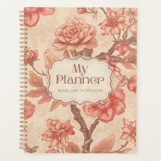 Planificador Diario Floral de Melocotón Cuaderno D