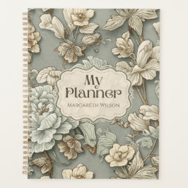 Planificador Diario Floral Verde Cuaderno Diario A