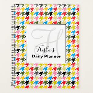 Planificador diario Houndstooth con tu nombre - HA