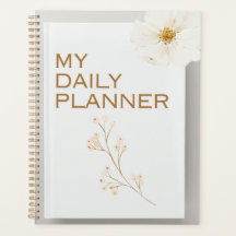 Planificador Diario Minimalista Floral "Mi Diario"