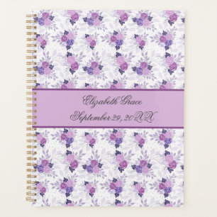 Planificador Diario Nombre Monograma Floral Rosa P