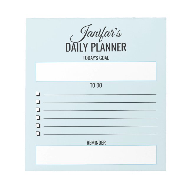 Planificador Diario Script Por Hacer Bloc de Notas (Frente)