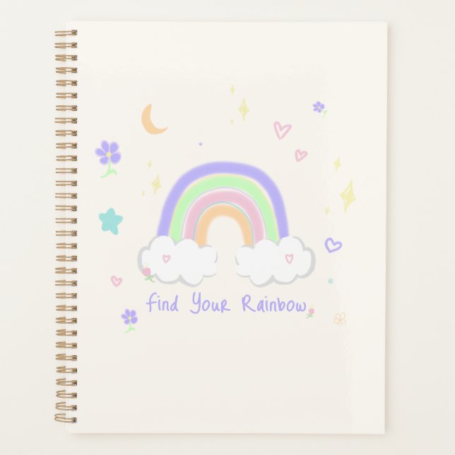 Planificador Diario Sueños Arcoíris Pastel (Anverso)