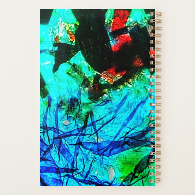 Planificador doble azul abstracto espíritu planifi (Reverso)