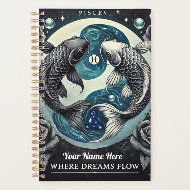 Planificador "Donde fluyen los sueños" de Pisces (Anverso)