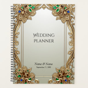 Planificador Dorado Elegante y Ornamentado