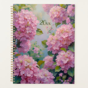Planificador en espiral de Hortensias Rosas Primav