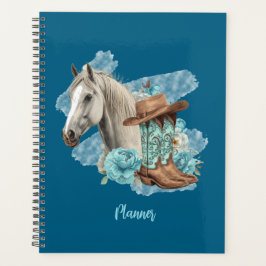 Planificador Espiral de Caballo Occidental - Azul 