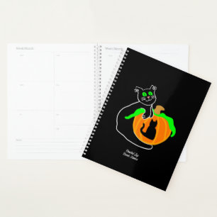 Planificador estándar de calabaza para gato negro