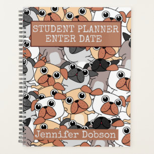 Planificador estudiantil con antecedentes de pug p