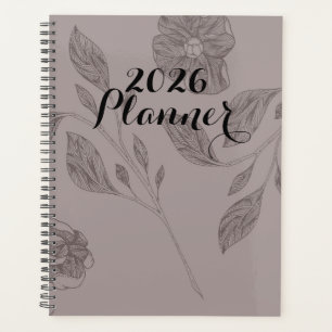Planificador floral beige 2026