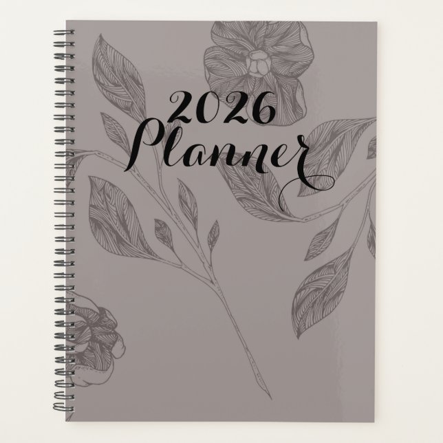 Planificador floral beige 2026 (Anverso)