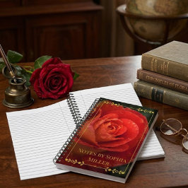 Planificador Floral Botánico de Rosa Roja Oscura E