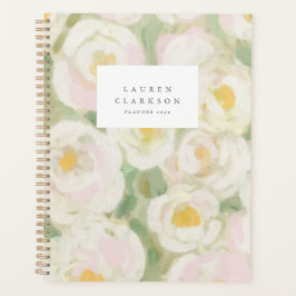 Planificador floral de acuarela de marfil suave