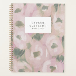 Planificador floral de acuarela rosa sonrojado
