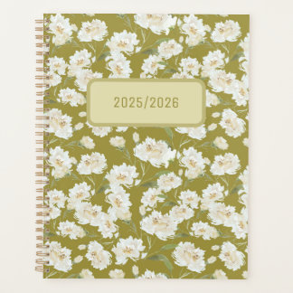 Planificador floral de crema verde amarillo