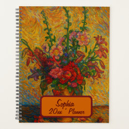 Planificador floral de nombre personalizado