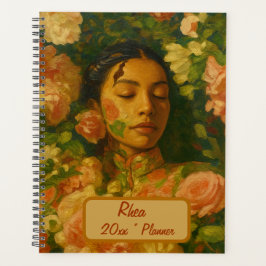 Planificador floral de nombre personalizado