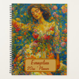 Planificador floral de nombre personalizado