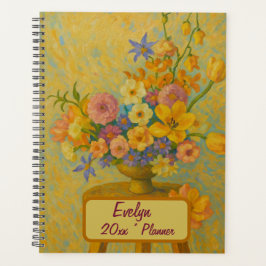 Planificador floral de nombre personalizado