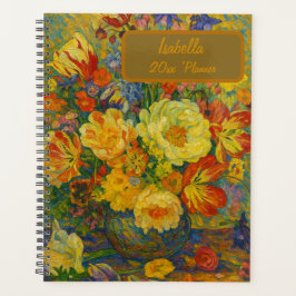 Planificador floral de nombre personalizado