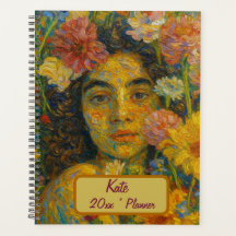 Planificador floral de nombre personalizado