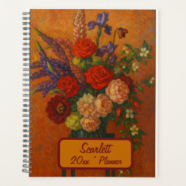 Planificador floral de nombre personalizado