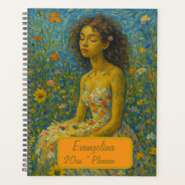 Planificador floral de nombre personalizado