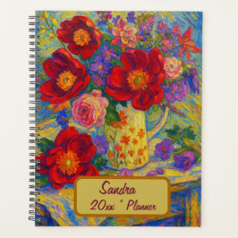Planificador floral de nombre personalizado
