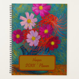 Planificador floral de nombre personalizado