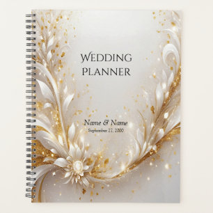 Planificador floral de oro blanco