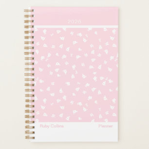 Planificador floral minimalista femenino rosa páli