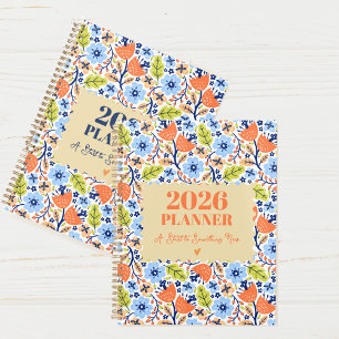 Planificador floral personalizado anual y mensual 