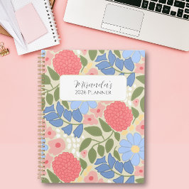 Planificador floral personalizado con tapa dura