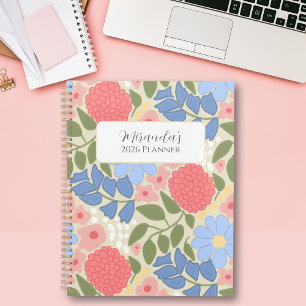 Planificador floral personalizado con tapa dura