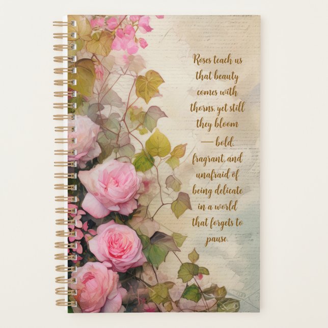 Planificador Floral Rosas Elegantes – Botánico Rom (Anverso)