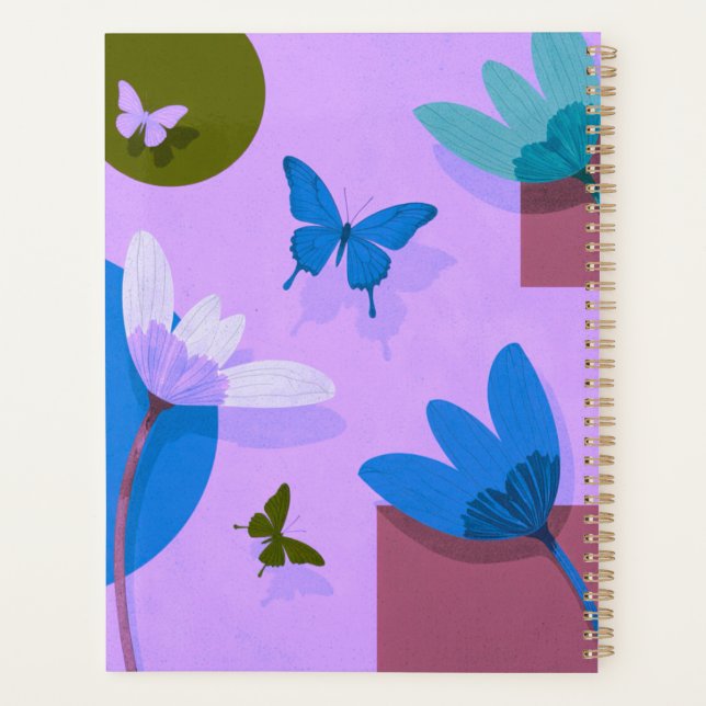 Planificador Floral Suave y Constante (Reverso)