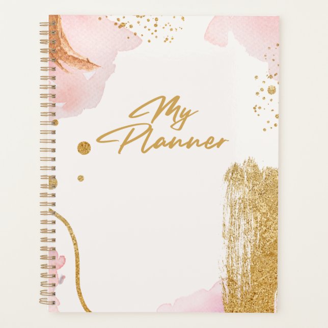 Planificador Gold White y Pink Journal (Anverso)